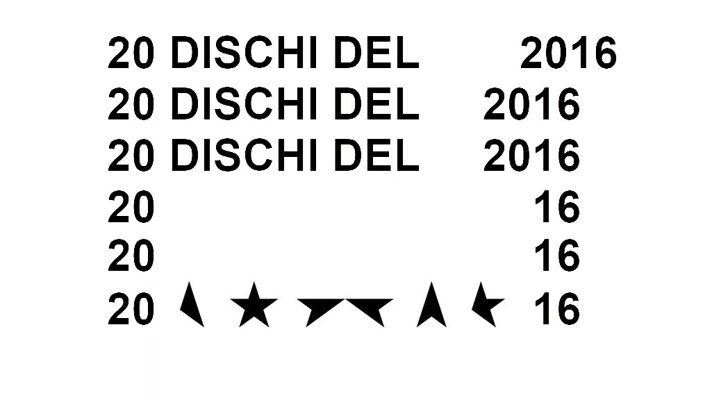 20 dischi del 2016